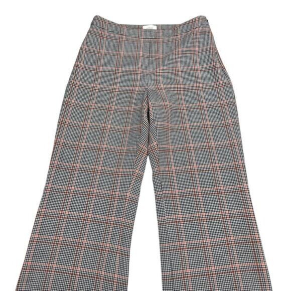 Aritzia Wilfred Kick Flare Check Houndstooth Plaid Pants Black Rust Size 2 - Picture 5 of 8